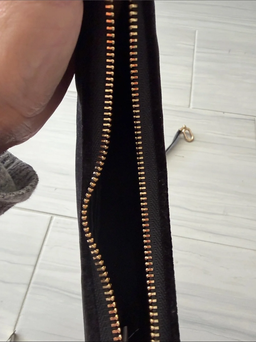 kate spade Black Velvet Crescent Crossbody with Gold Hardware